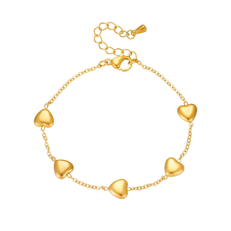 Korean-style 3D Glossy Heart Bracelet Versatile And All-matching