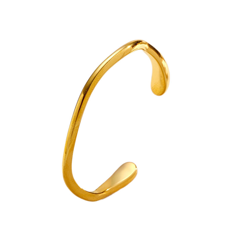 European And American Style Fashionable Stainless Steel Electroplated Open Cuff Bracelet