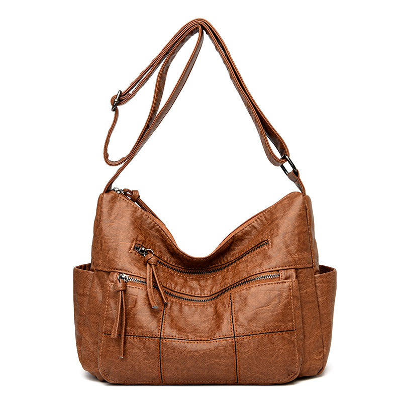 Womens Solid-Color Casual Shoulder Crossbody Bag