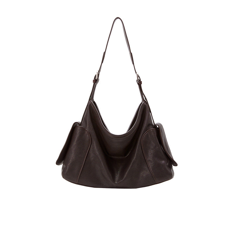 Large, Genuine Leather Crossbody Bag With Dual Handles