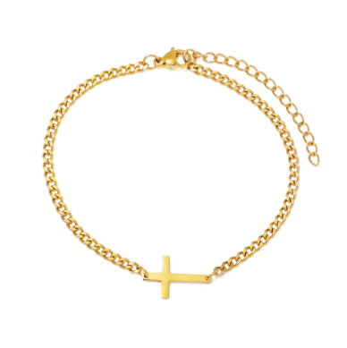 18K Stainless Steel Cross 26 Letter Fashionable And Simple Bracelet