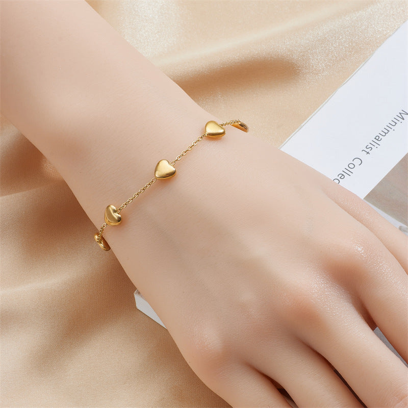 Korean-style 3D Glossy Heart Bracelet Versatile And All-matching