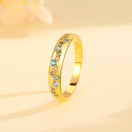 S925 Sterling Silver Ring Jewelry With A Starry Sky Design