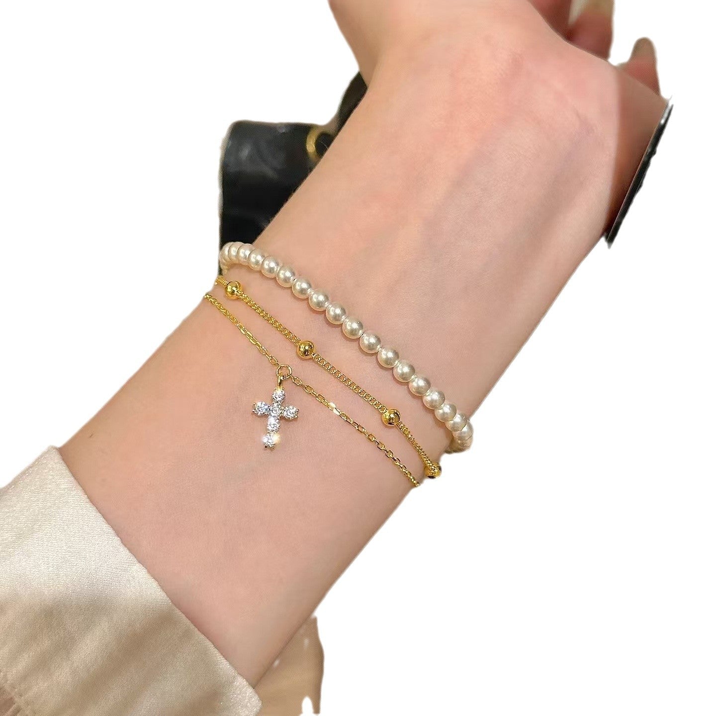 Womens Fashionable Vintage Double-Layer Bracelet