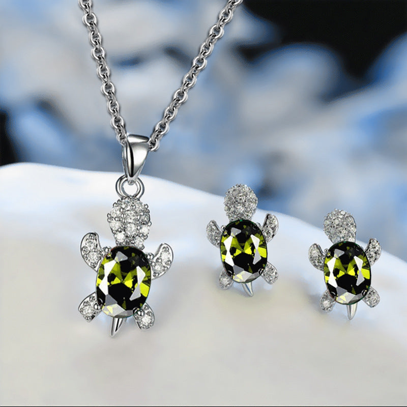 Turtle Earrings And Necklace Set For Women, Niche Design Style