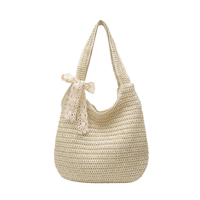 Fashionable Beach Shoulder Bag With A Woven Design And Handle