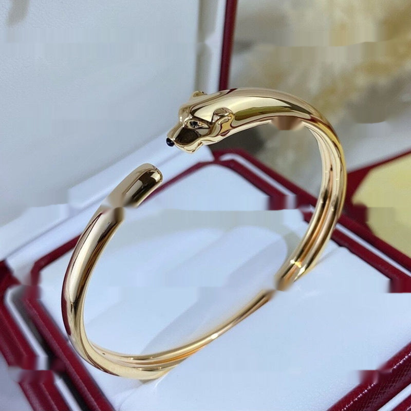 Leopard Full Diamond Bracelet For Women Smooth Surface Bangle