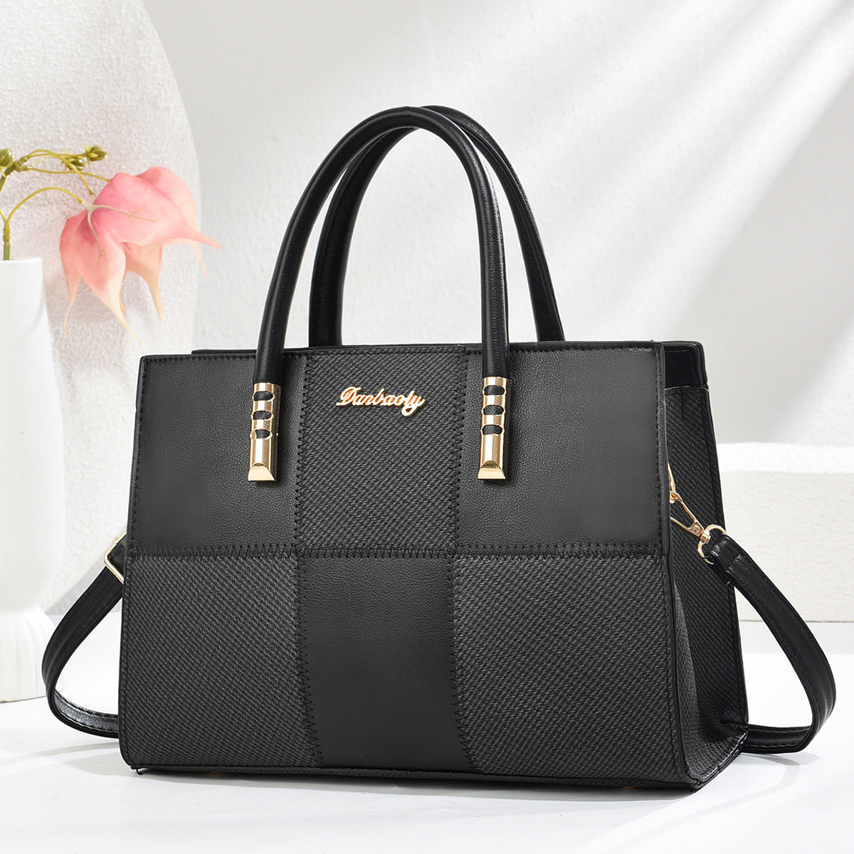 New Stylish Large-capacity Womens Tote Bag With A Bold Color-block Patchwork Design