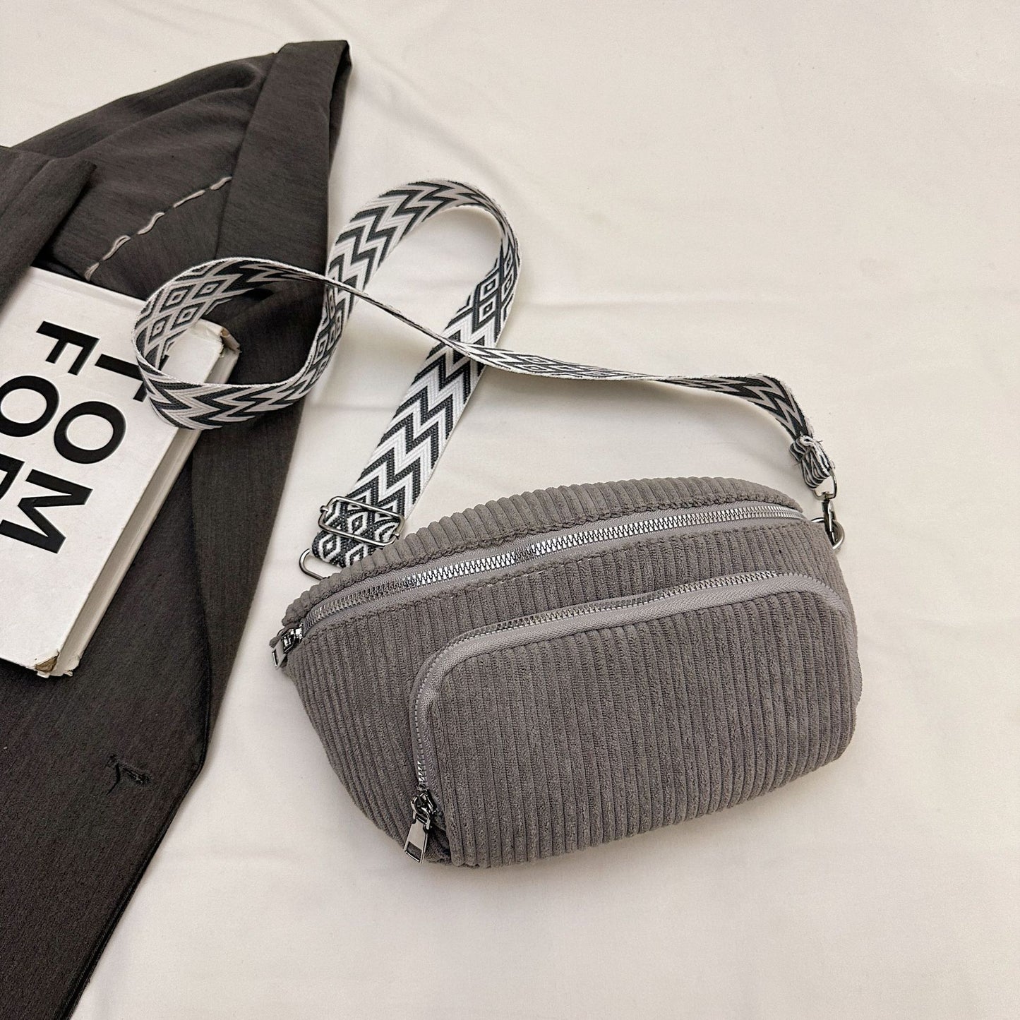 Stylish Corduroy Casual Minimalist Lightweight Crossbody Bag For Women