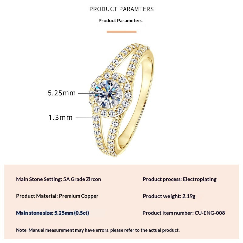 Geometric Square Design Zircon Ring For Women