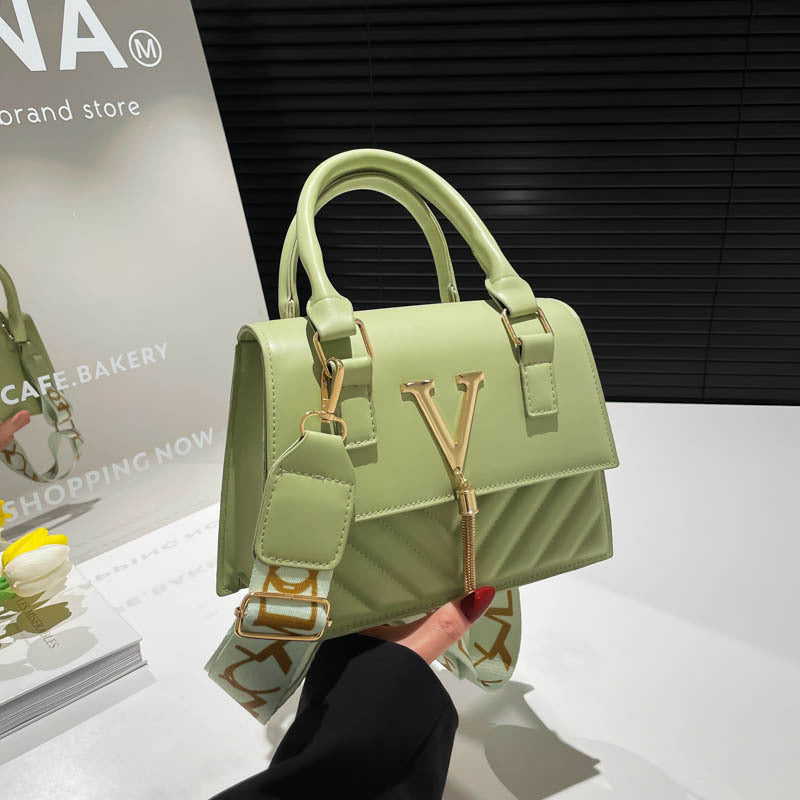 Womens Fashion Solid-Color Tassel Crossbody Bag