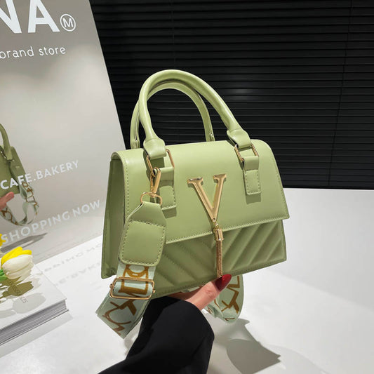 Womens Fashion Solid-Color Tassel Crossbody Bag