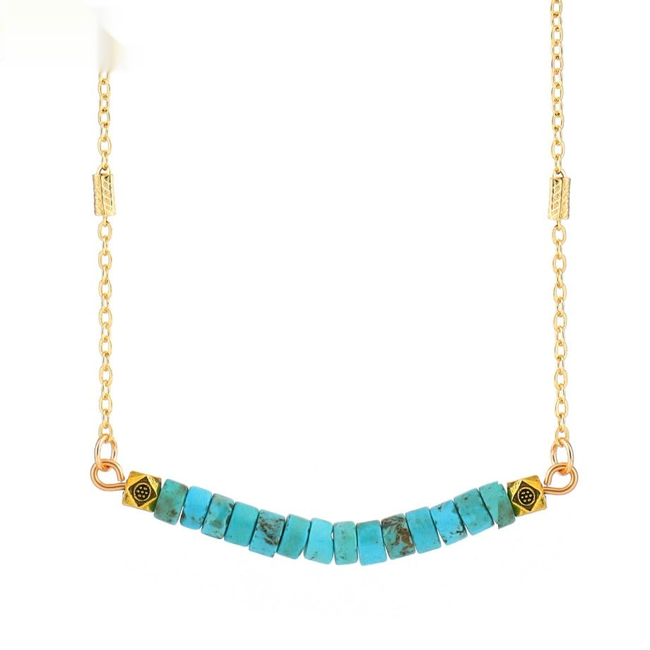 Turquoise Clavicle Chain Womens Necklace Jewelry