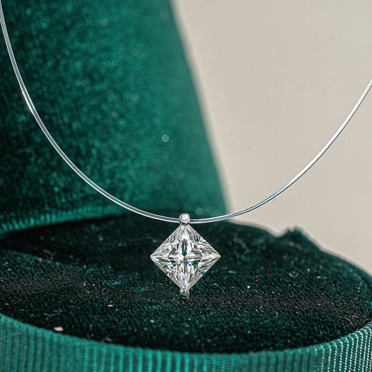 1-Carat Moissanite Mermaids Tears Pendant Necklace For Women Clavicle Chain