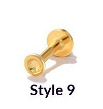 Geometric Diamond-studded Flat-head Helix Piercing Earring