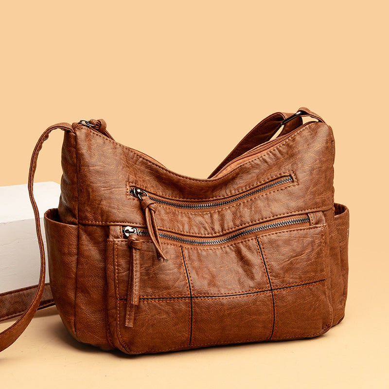 Womens Solid-Color Casual Shoulder Crossbody Bag