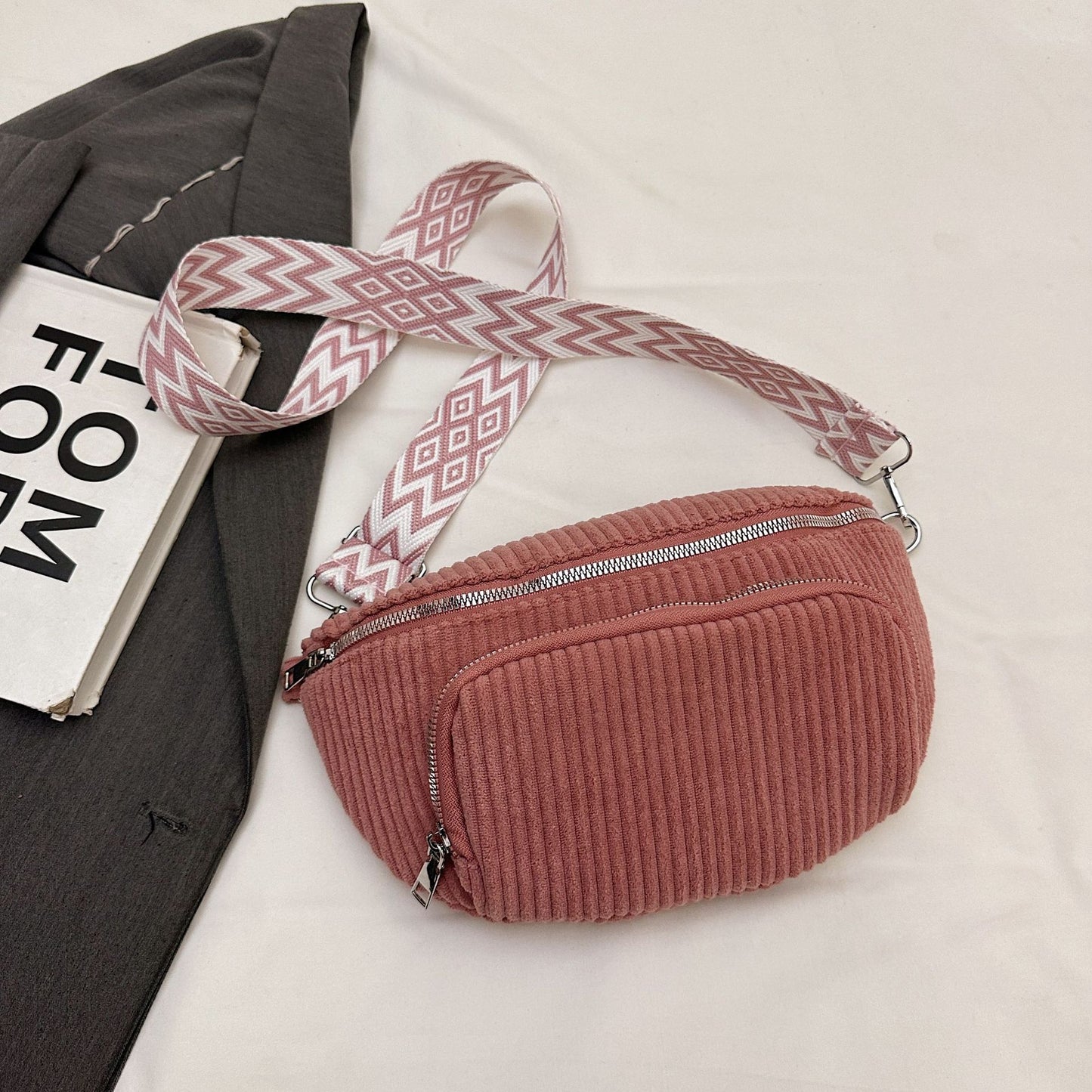 Stylish Corduroy Casual Minimalist Lightweight Crossbody Bag For Women