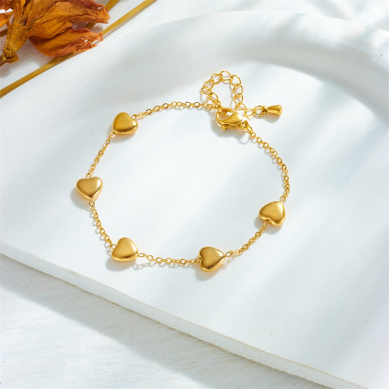 Korean-style 3D Glossy Heart Bracelet Versatile And All-matching