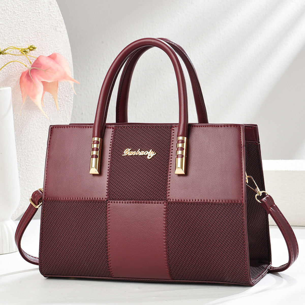 New Stylish Large-capacity Womens Tote Bag With A Bold Color-block Patchwork Design