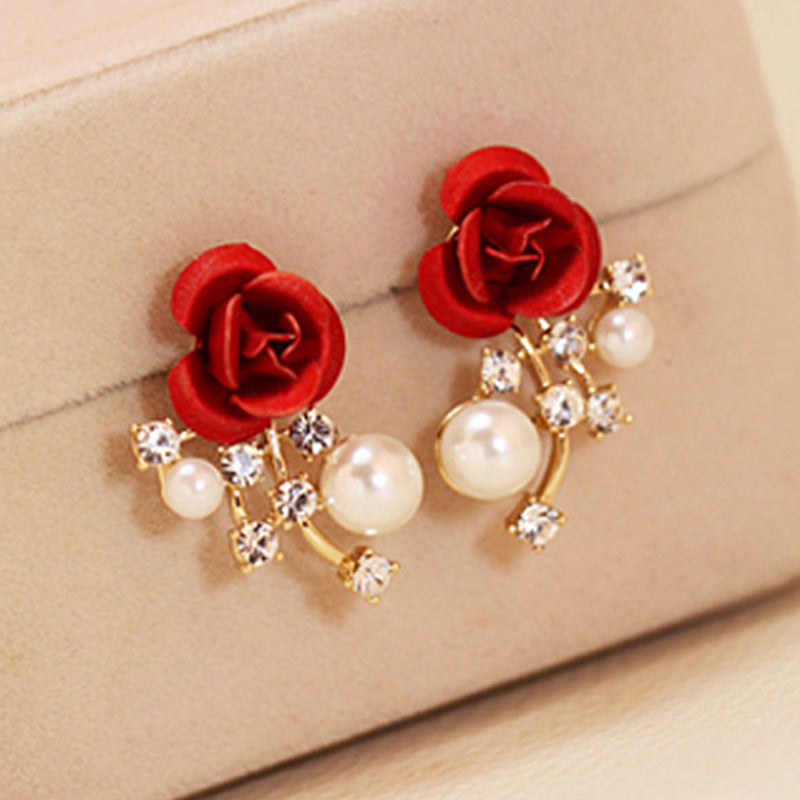 Fashionable Womens Accessories Rose Flower Pendant Earrings
