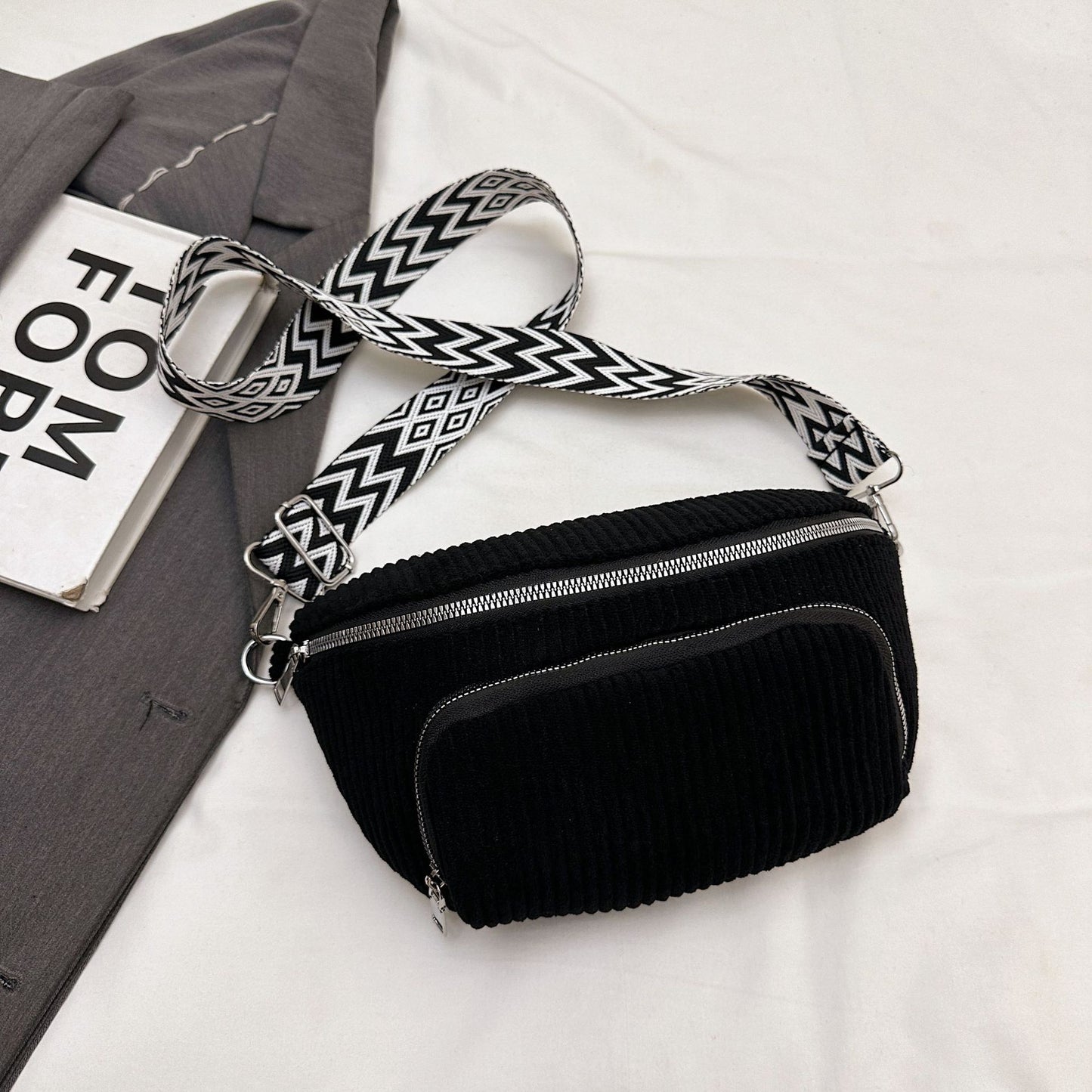 Stylish Corduroy Casual Minimalist Lightweight Crossbody Bag For Women