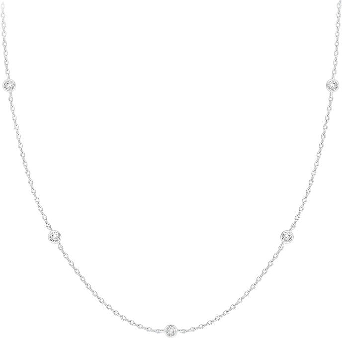 14k Solid Gold Plated Personalized Rhinestone Necklace For Women