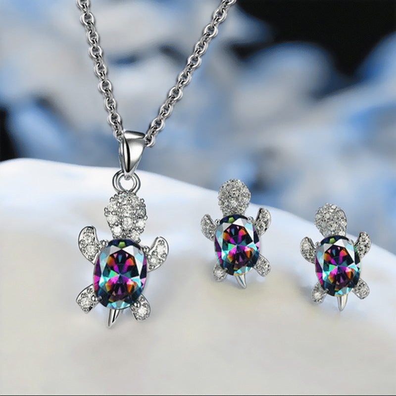 Turtle Earrings And Necklace Set For Women, Niche Design Style