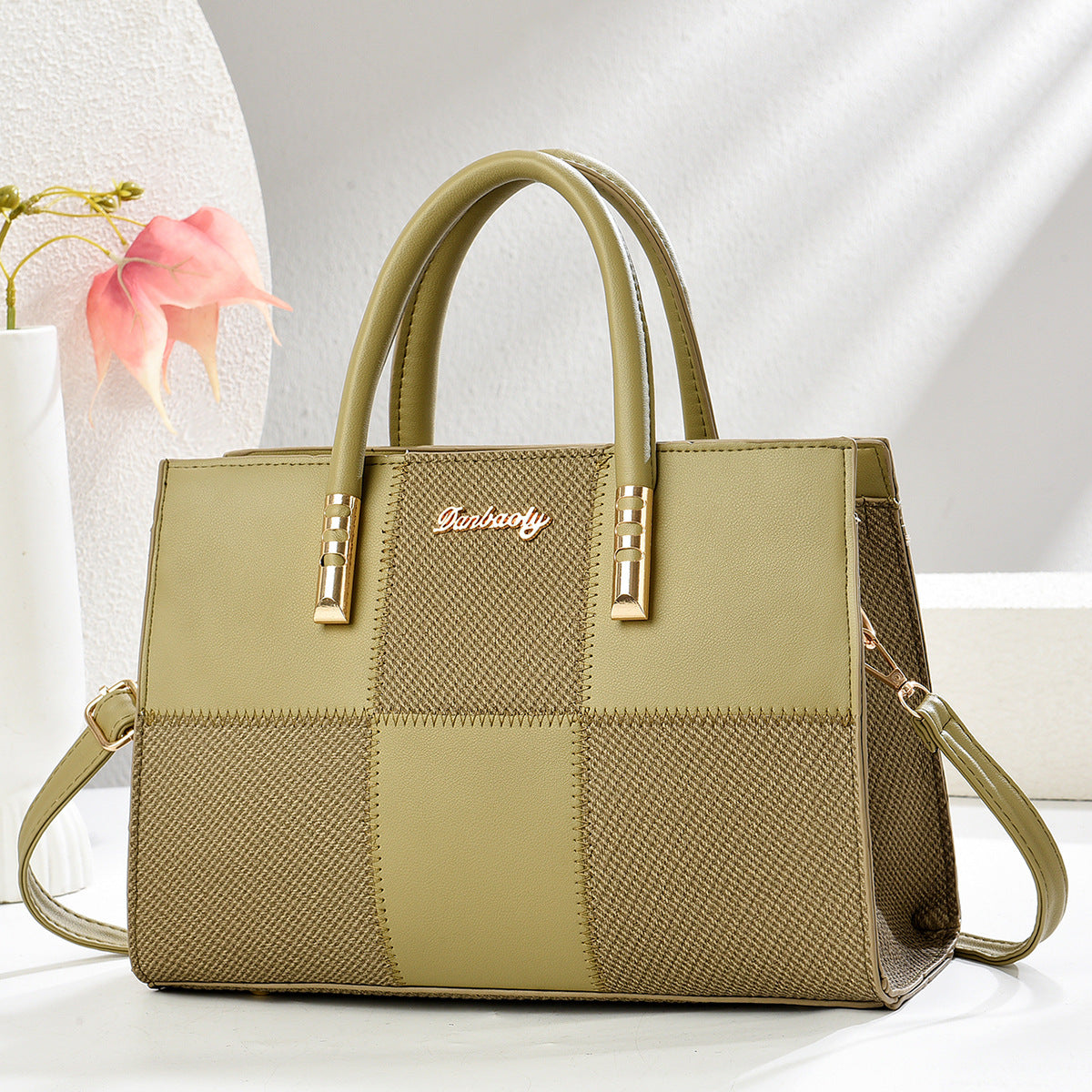 New Stylish Large-capacity Womens Tote Bag With A Bold Color-block Patchwork Design