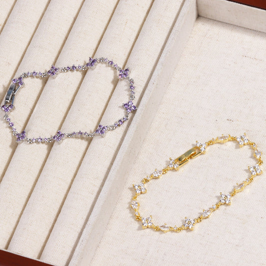 Simple Flower Four-Leaf Clover Knot Bracelet For Women