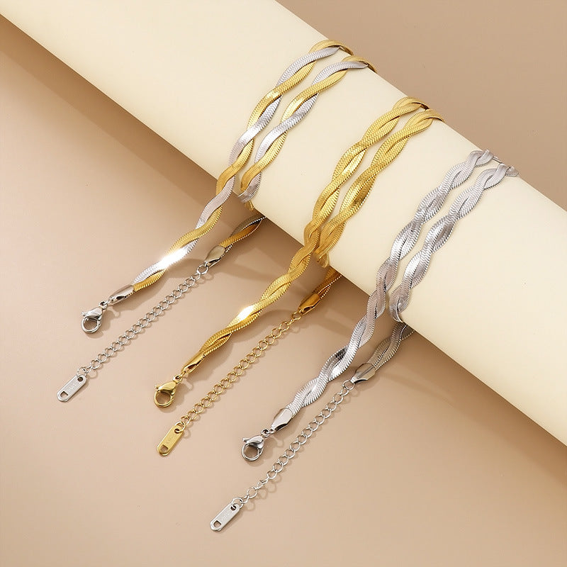 Men's Versatile Double-Weaved Bracelet And Necklace
