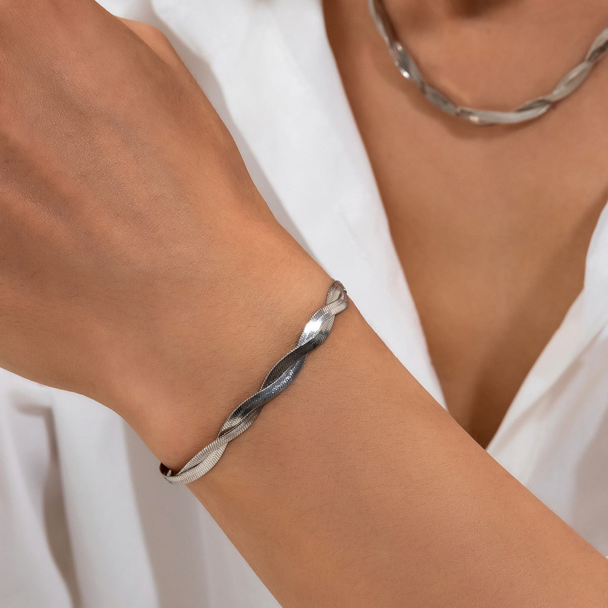 Men's Versatile Double-Weaved Bracelet And Necklace