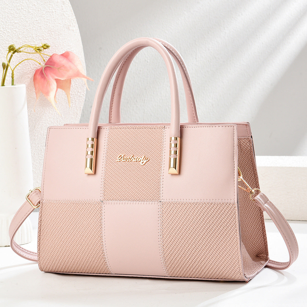 New Stylish Large-capacity Womens Tote Bag With A Bold Color-block Patchwork Design