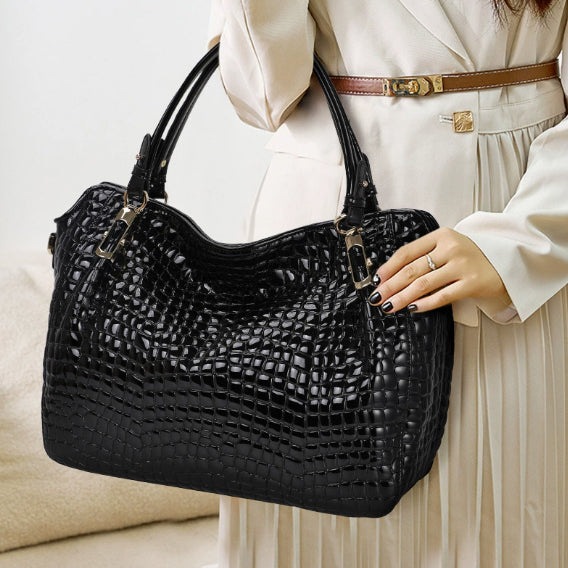 Womens Large Genuine Leather Casual Tote Bag