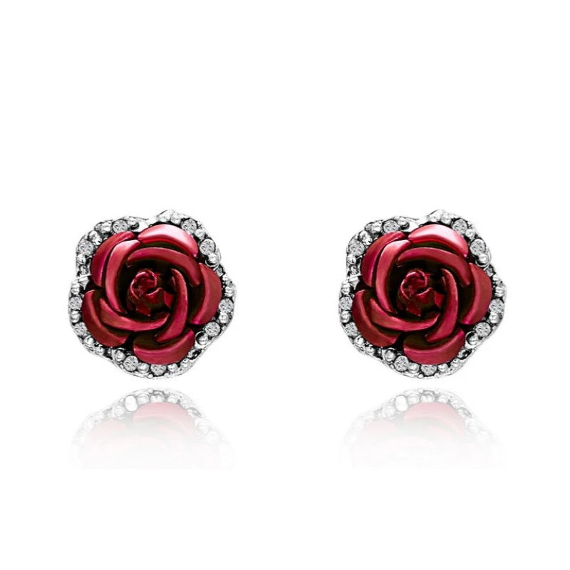 Fashionable Womens Accessories Rose Flower Pendant Earrings