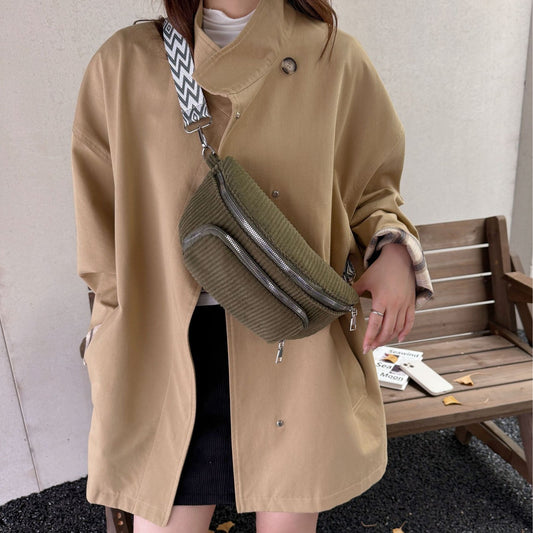 Stylish Corduroy Casual Minimalist Lightweight Crossbody Bag For Women